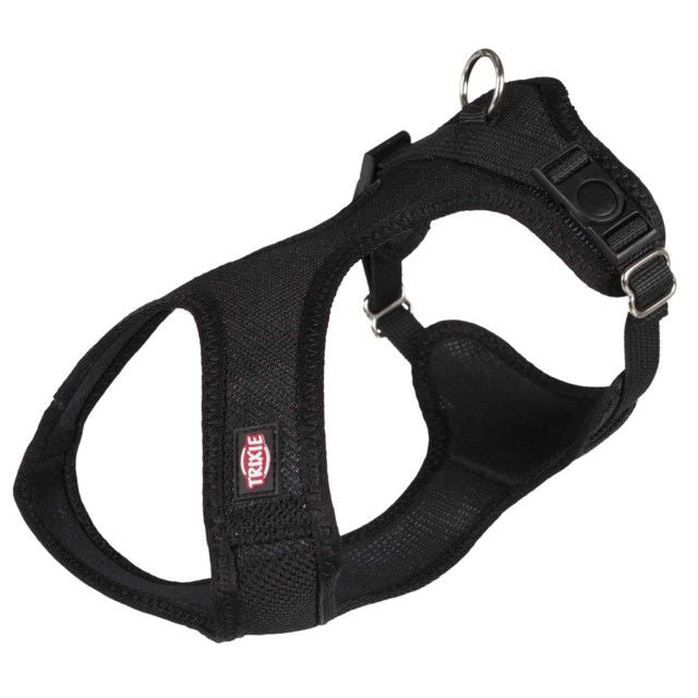 TRIXIE Comfort Soft touring petnešos, S-M 35-60cm/20mm, juodos
