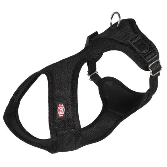 TRIXIE Comfort Soft touring petnešos, S-M 35-60cm/20mm, juodos