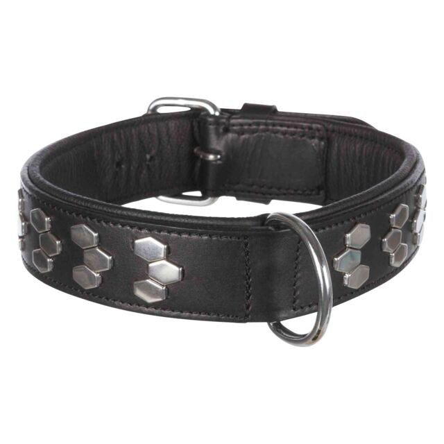 TRIXIE Active antkaklis su met. apdaila, oda L-XL 55-65cm/40mm, juodas