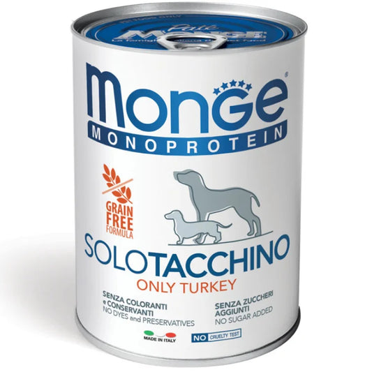Monge Monoproteico "Solo" - Wet Dog Pate 100% turkey 400 g