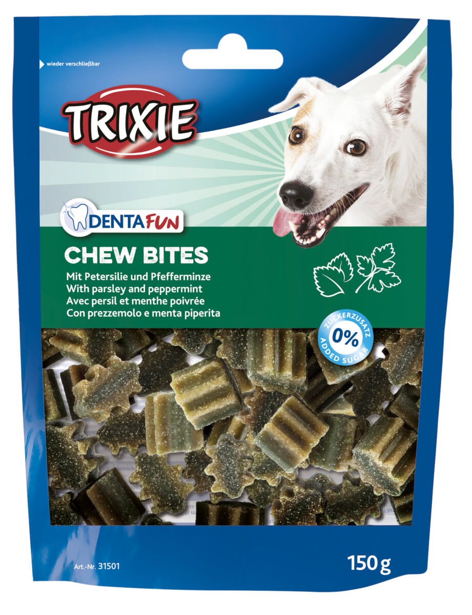 TRIXIE  kramtomieji skamėstai  šunims Denta Fun Chew Bites, petražolės/pipirmėtės, 150 g