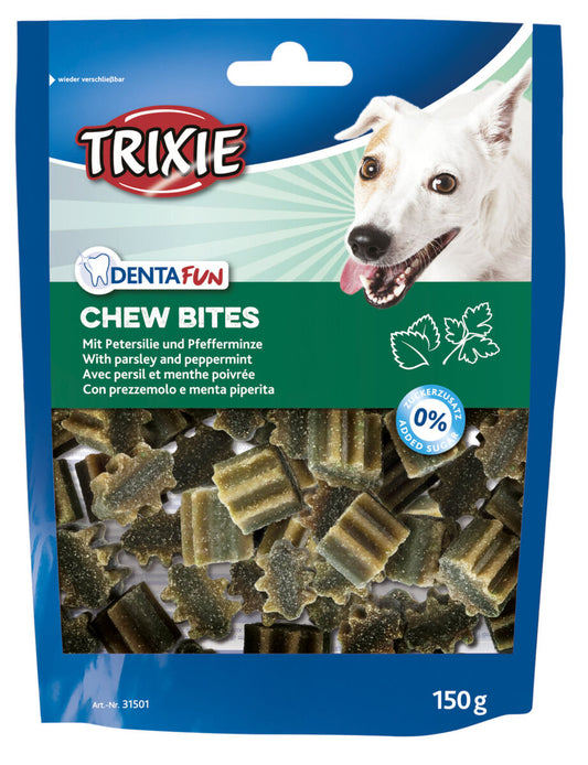 TRIXIE  kramtomieji skamėstai  šunims Denta Fun Chew Bites, petražolės/pipirmėtės, 150 g