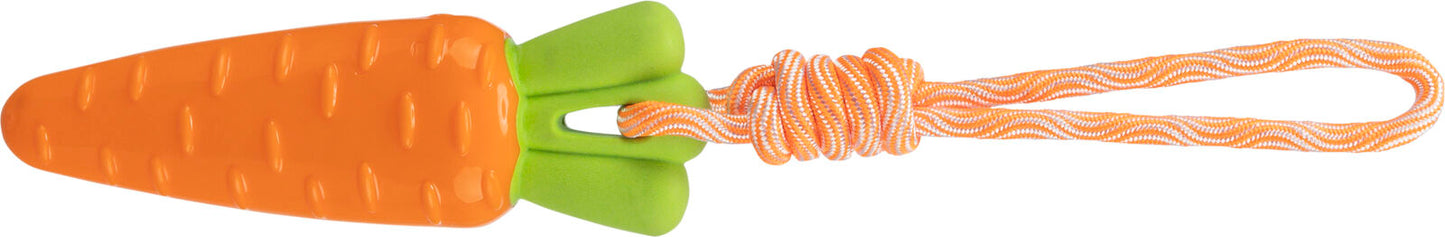TRIXIE Žaislas šuniui Morka ant virvės, TPR, 20 cm/39 cm