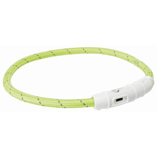 1.1_12700 TRIXIE LED antkaklis USB, TPU/nailonas, XS-S 35cm/7 mm, žalias (pak.2)