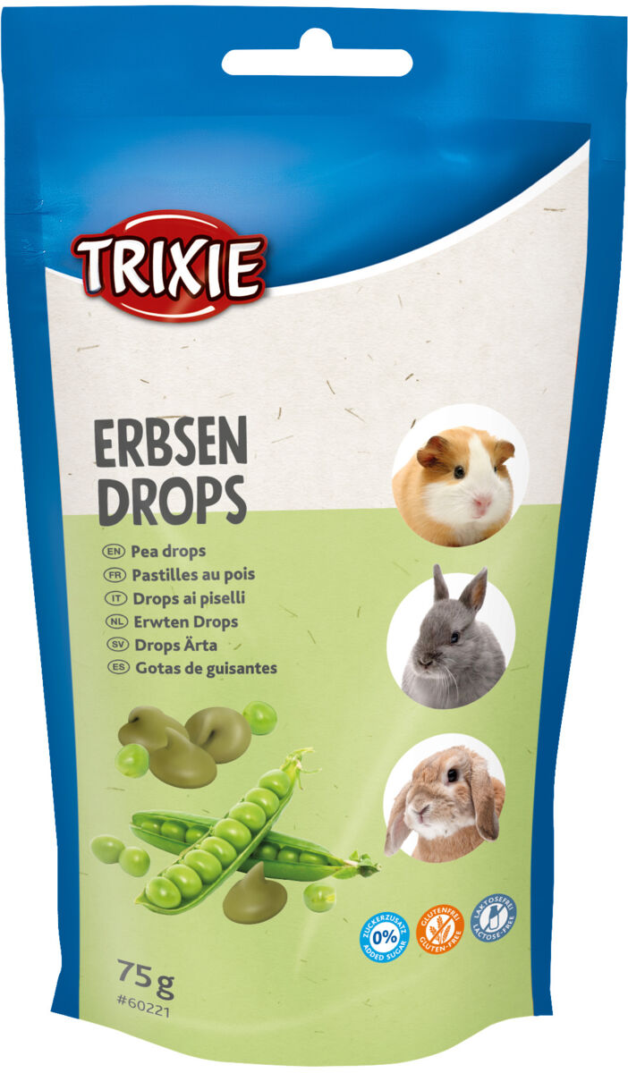 TRIXIE Žirnių lašeliai triušiams ir smulkiems graužikams, 75 g (pak.12)