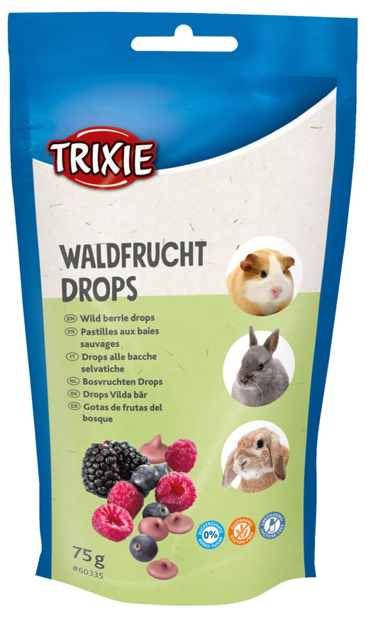 TRIXIE Laukinių uogų lašeliai smulkiems graužikams ir triušiams, 75 g (pak.12)
