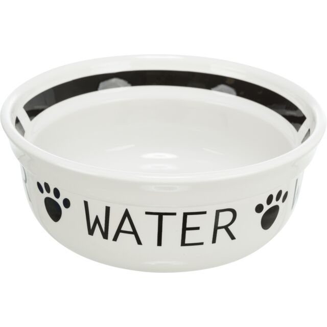 TRIXIE „Water" dubenėlis, keramika, 0.25 l/13 cm, baltas/juodas