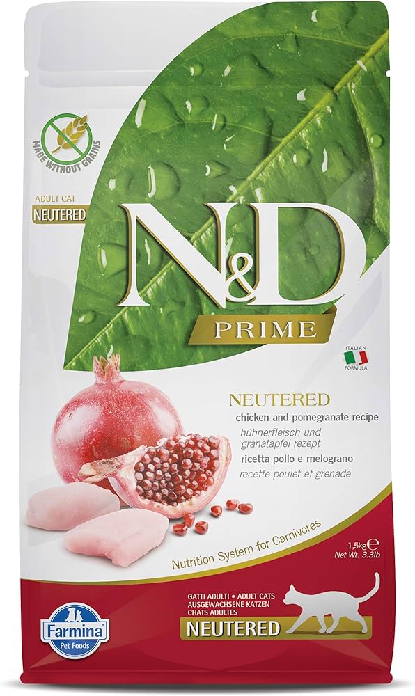 FARMINA N&D PRIME  - CAT Dry Chicken&Pomegr NEUTERED ADULT 1,5 kg