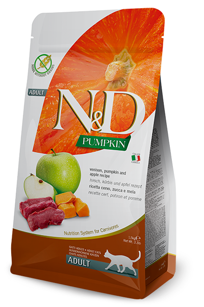 FARMINA N&D PUMPKIN - CAT Dry Venison&Apple ADULT 1,5 kg