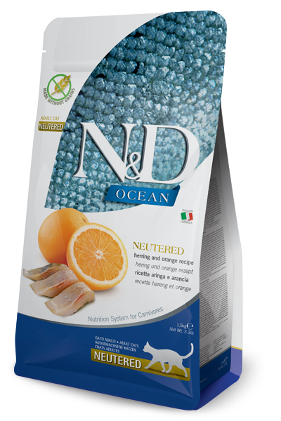 FARMINA N&D OCEAN  - CAT Dry Herring&Orange NEUTERED ADULT 1,5 kg