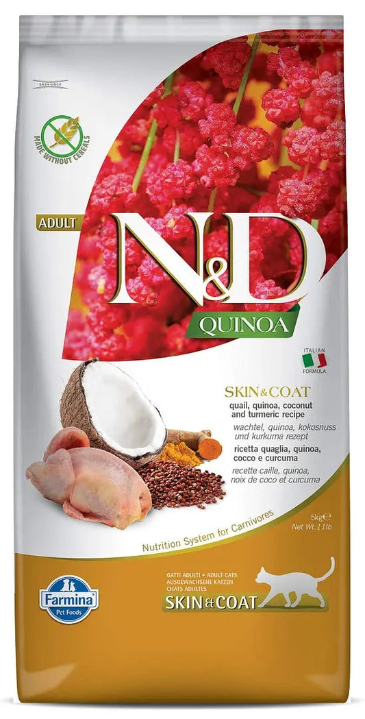 FARMINA N&D QUINOA - CAT Dry SKIN&COAT Quail&Coconut ADULT 5 kg