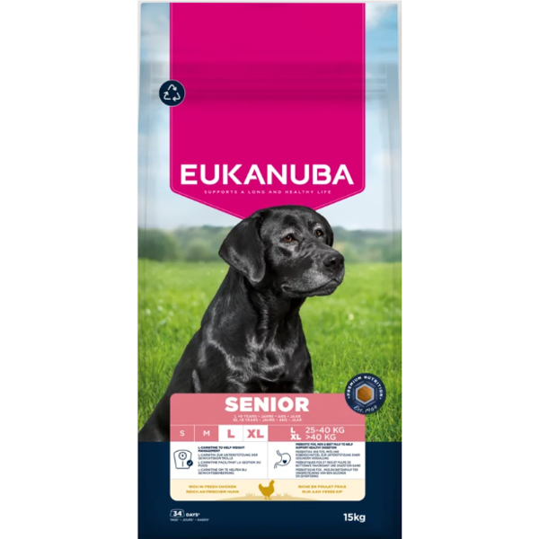 Eukanuba Senior large breed visavertis pašaras senyviems šunims (virš 9 m.) 15kg
