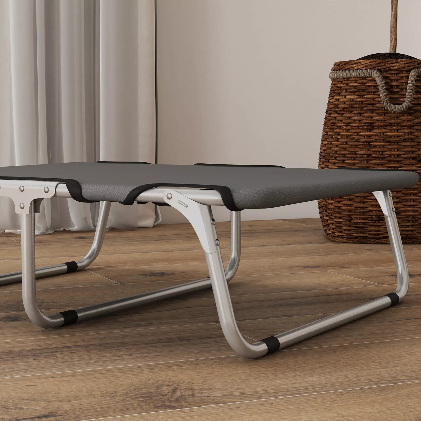 Suņu gulta, saliekama, izturīga un ērta, līdz 10 kg, 71x58x20 cm, pelēka