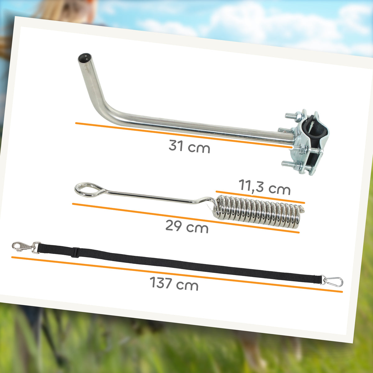 Dviračio pavadėlis šunims su amortizatoriumi, nuimamas, reguliuojamo ilgio iki 137 cm, sidabrinis su juodu