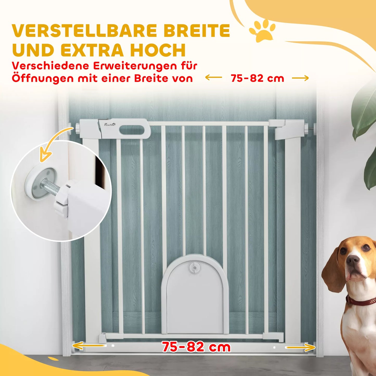 Reguliuojami apsauginiai varteliai gyvūnams su mažu praėjimu, metaliniai, plastikiniai, balti