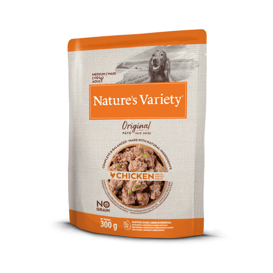 Nature's Variety Wet Original Med Dog konservētā barība vidēja un liela izmēra šķirņu suņiem ar vistu 300 g