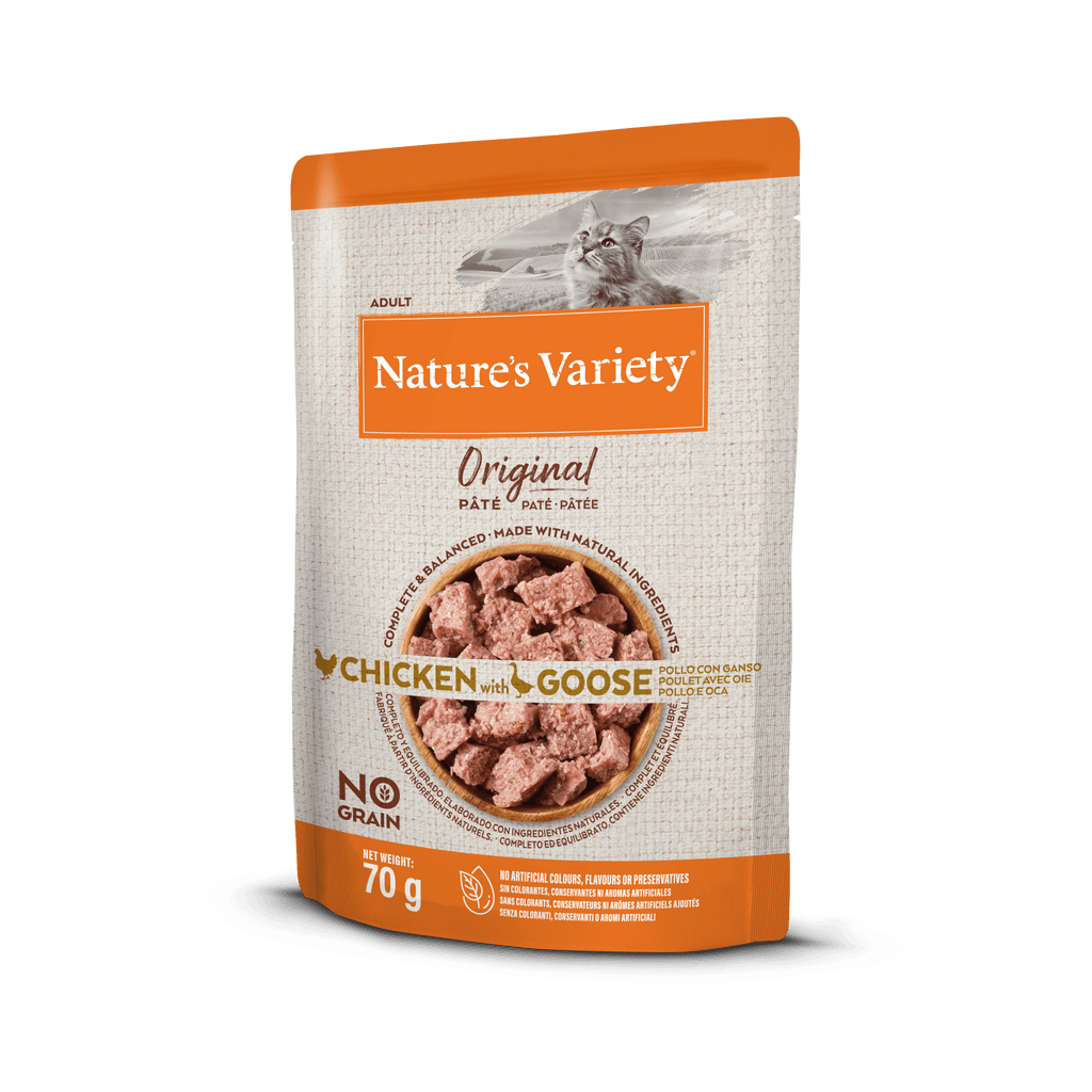 Nature's Variety Wet Original Cat — konservi kaķiem ar vistas un zoss gaļu, 70 g