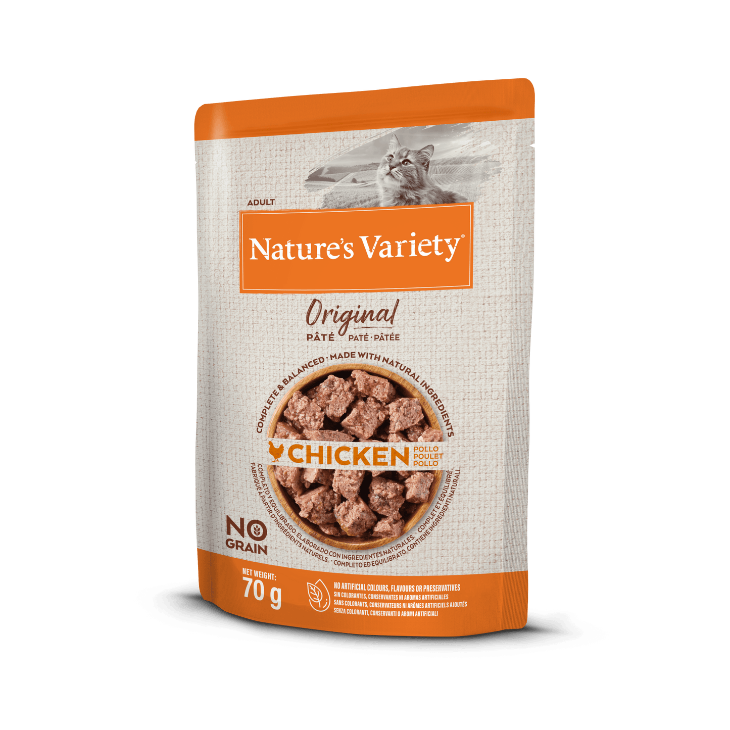 Nature's Variety mitrā oriģinālā kaķu barība konservētā ar vistu 70 g