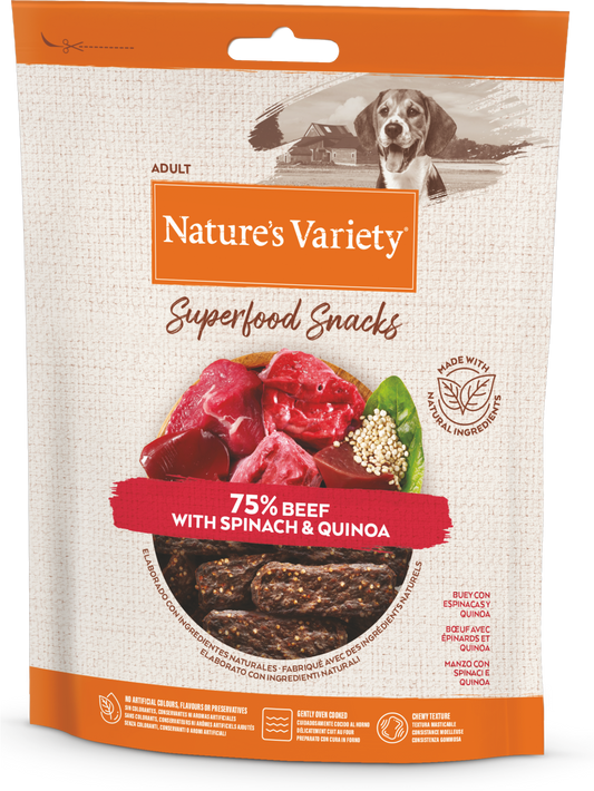 Nature's Variety Super Food Snacks Skanėstai šunims su jautiena 85 g