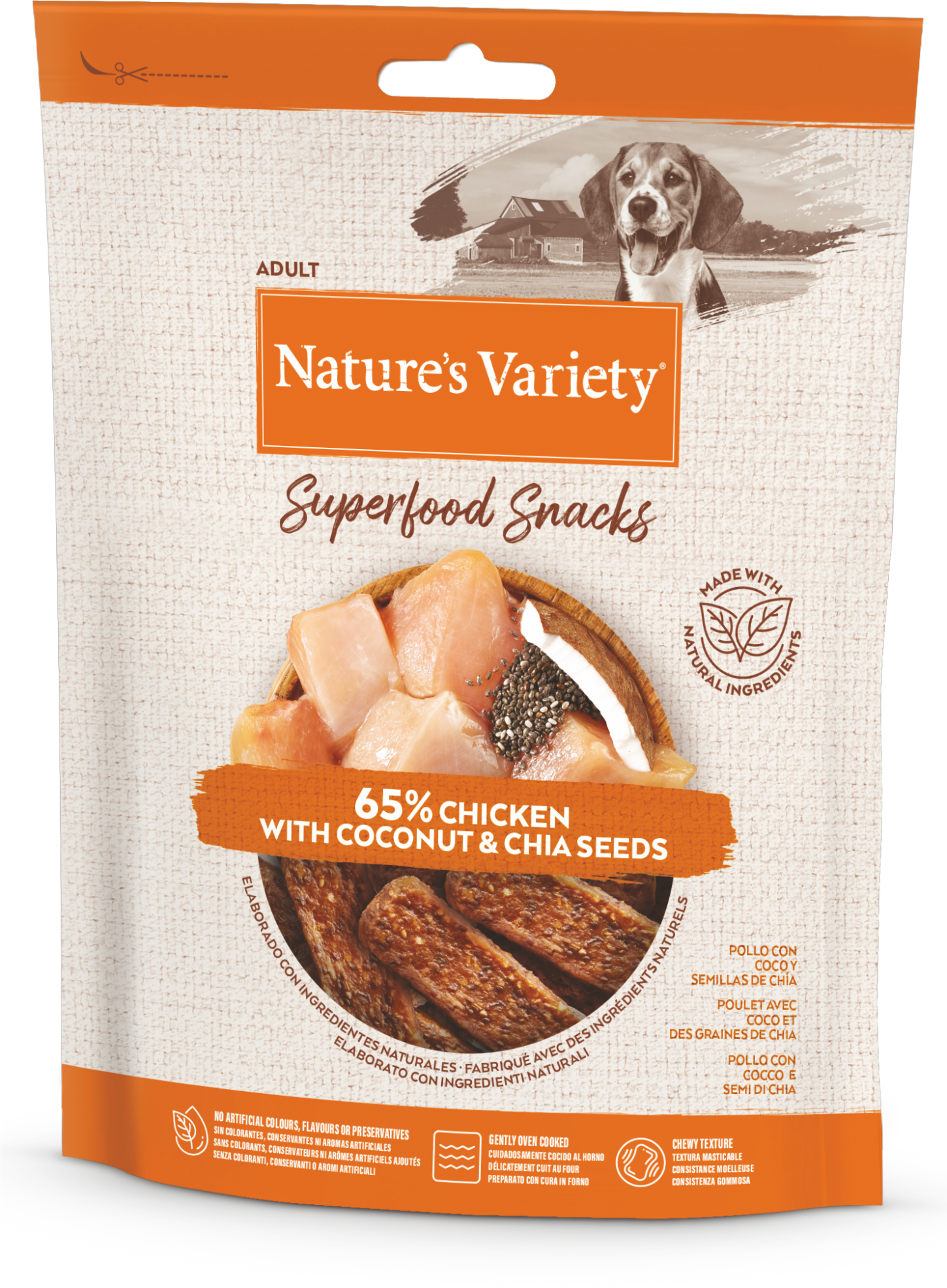 Nature's Variety Super Food Snacks Skanėstai šunims su vištiena 85 g