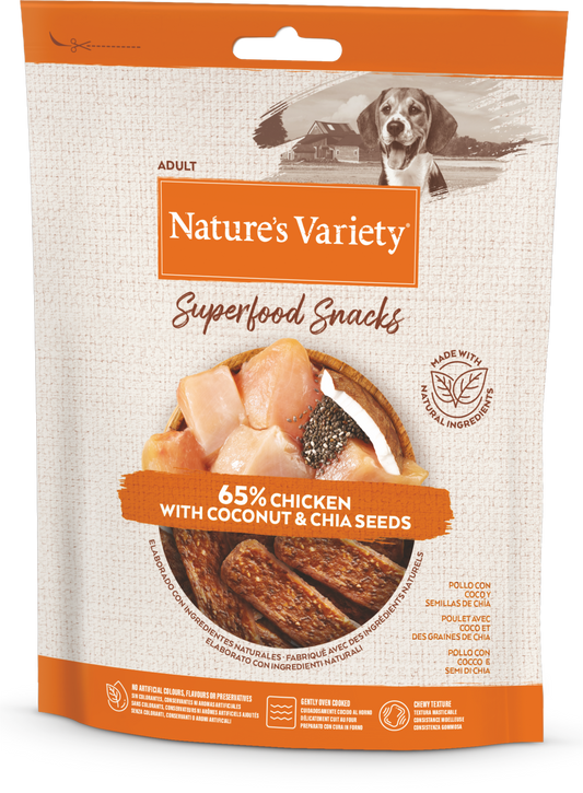 Nature's Variety Super Food Snacks Skanėstai šunims su vištiena 85 g