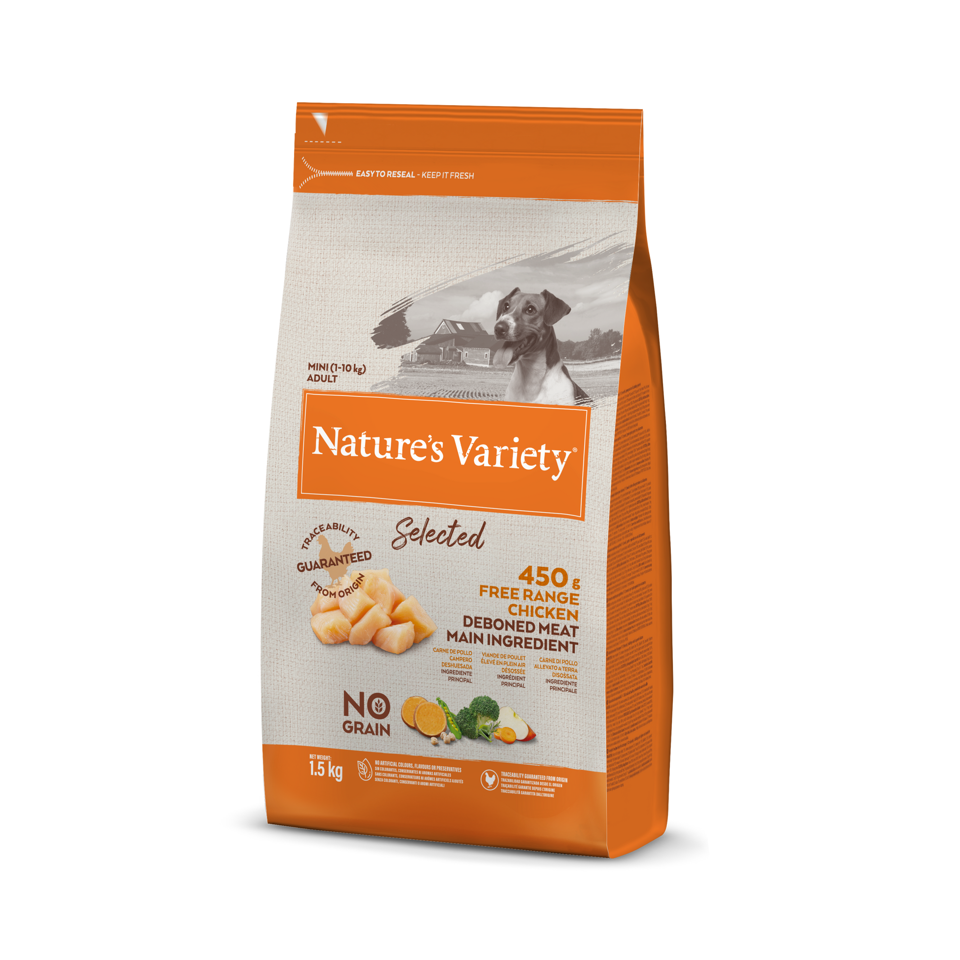Nature's Variety Selected Mini Adult Sausas maistas mažųjų veislių šunims su vištiena 1,5 kg