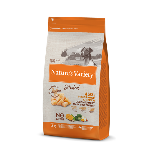 Nature's Variety Selected Mini Adult Sausas maistas mažųjų veislių šunims su vištiena 1,5 kg