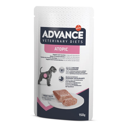 Advance Veterinary Diets Wet Atopic Dog Mitrā barība suņa ādai un apmatojumam barošanas laikā 150 g x 8 gab.