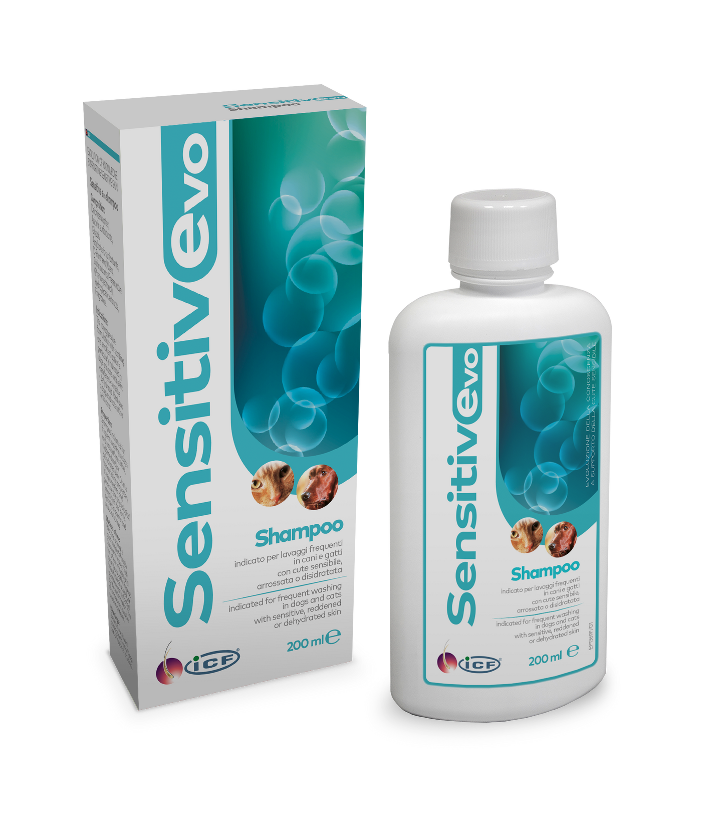 Sensitive Evo Shampoo Šampūnas katėms ir šunims turintiems išsausėjusią odą 200 ml