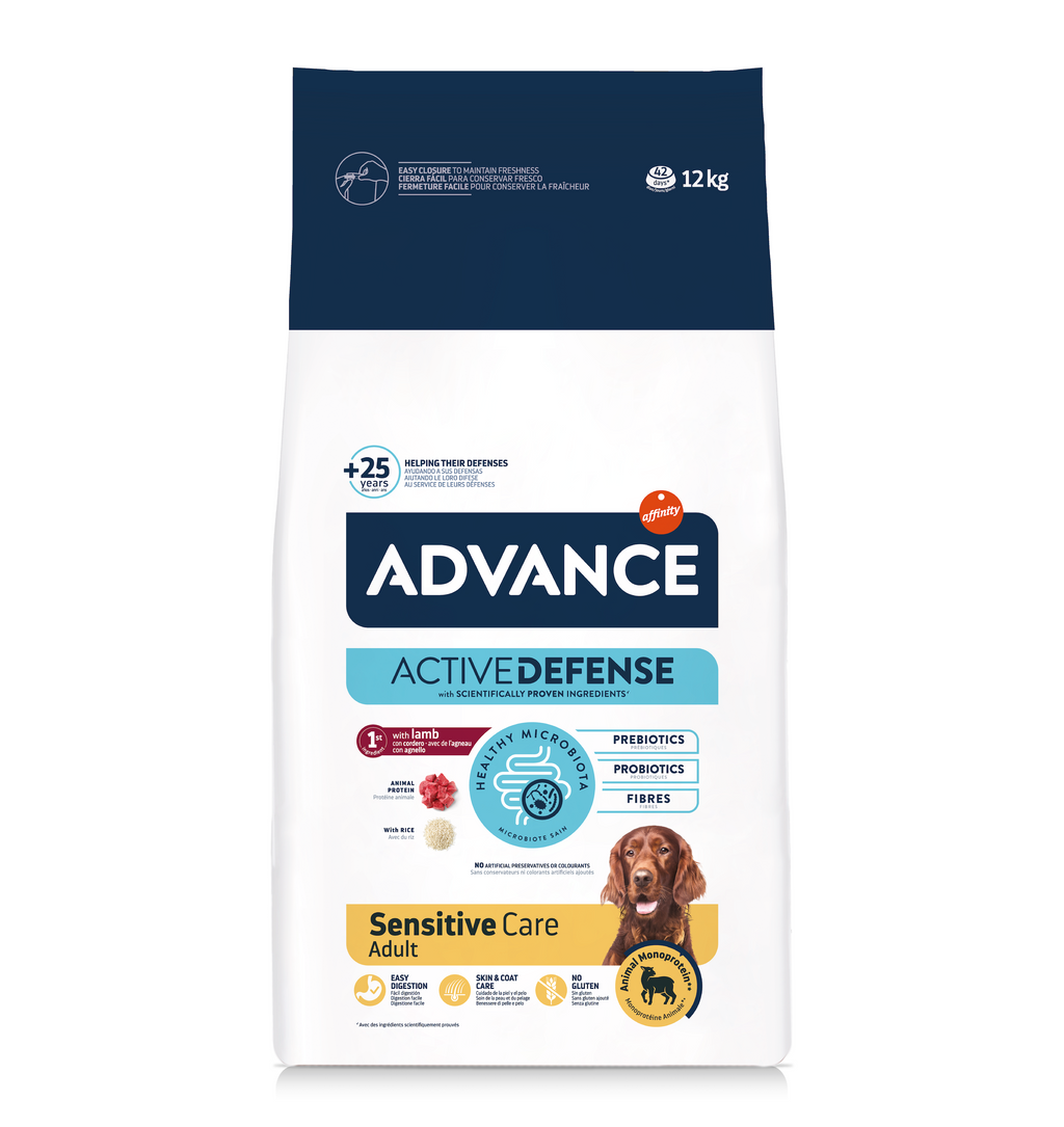 Advance Sensitive Lamb&Rise Sausas maistas turintiems virškinimo ir odos problemų su ėriena ir ryžiais 12 kg