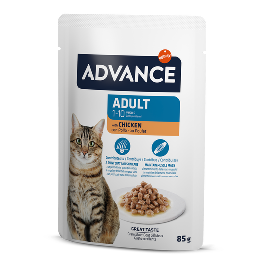 Advance Wet Adult Chicken Šlapias maistas sterilizuotoms katėms su vištiena 85G*12vnt