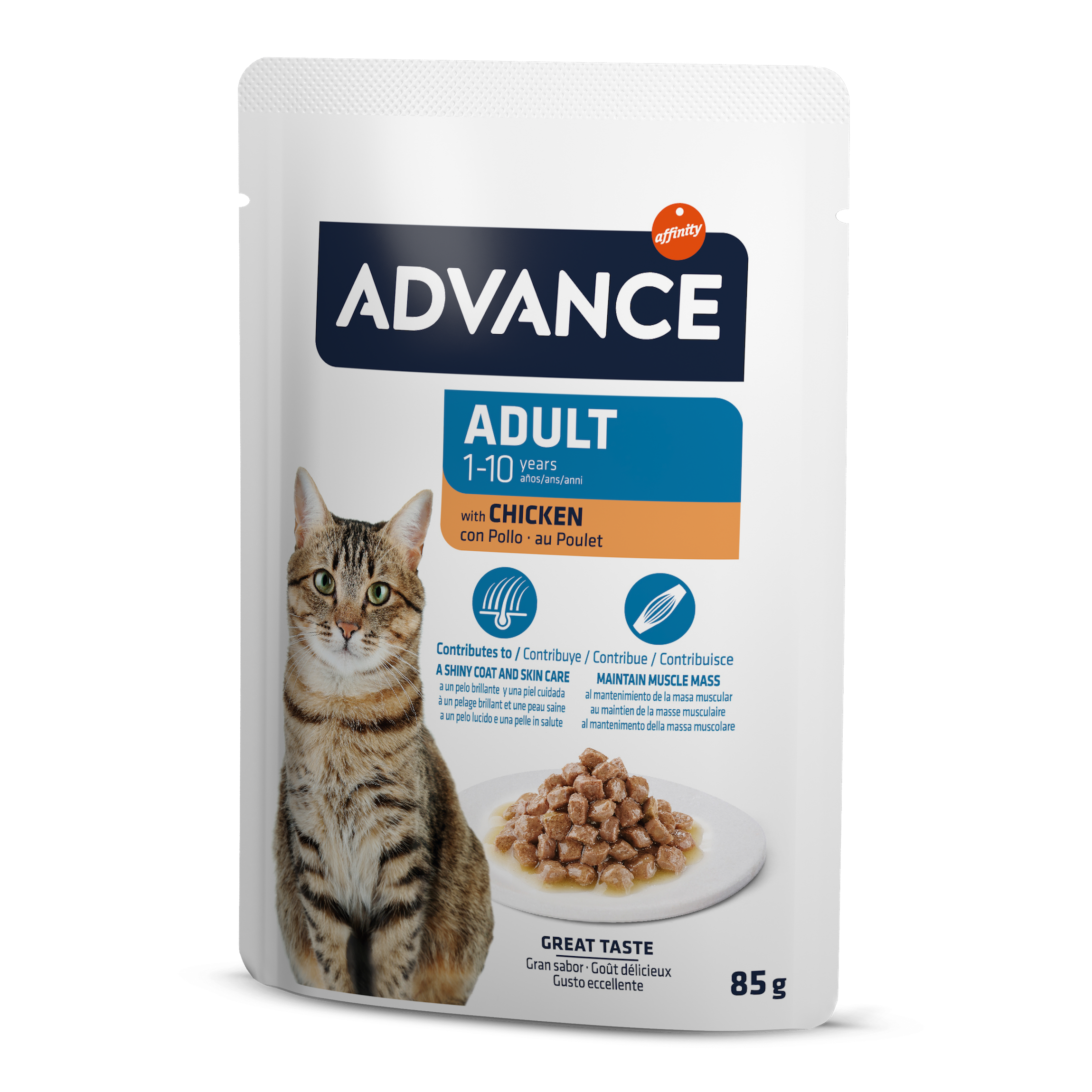 Advance Wet Adult Chicken — mitrā barība sterilizētiem kaķiem ar vistas gaļu, 85 g × 12 gab.