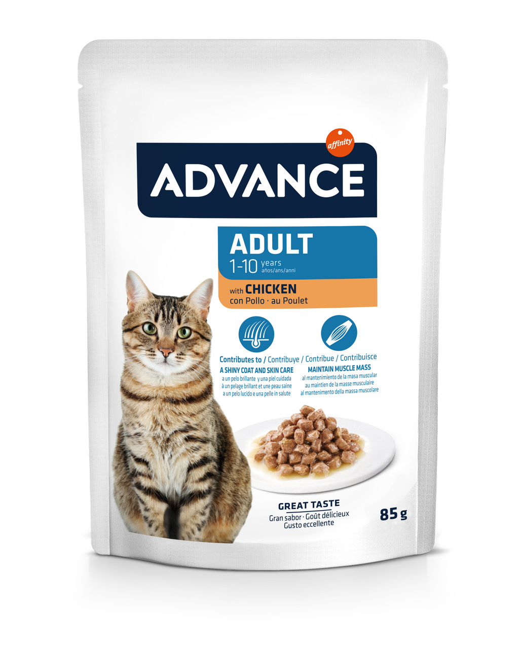 Advance Wet Adult Chicken — mitrā barība sterilizētiem kaķiem ar vistas gaļu, 85 g × 12 gab.