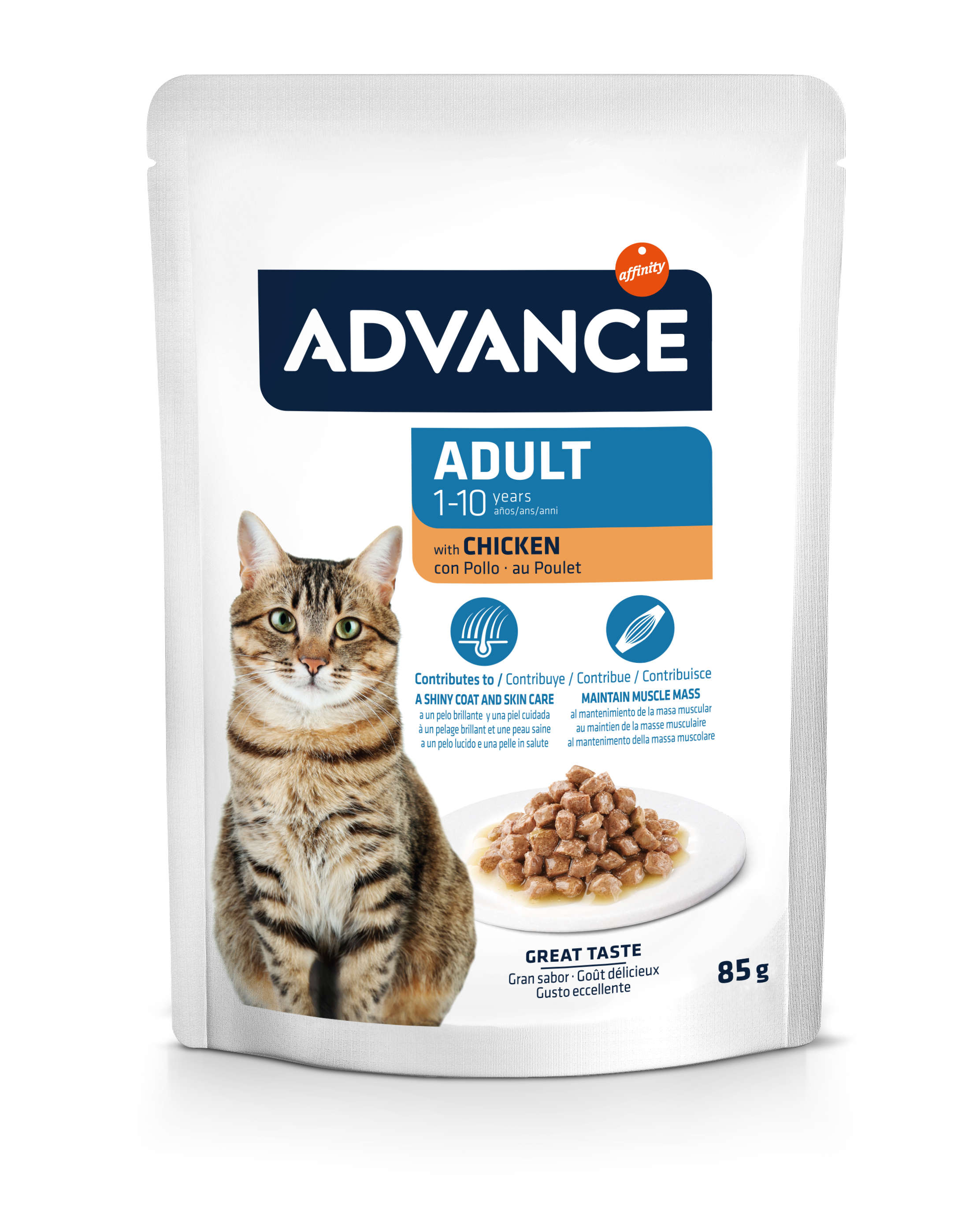 Advance Wet Adult Chicken — mitrā barība sterilizētiem kaķiem ar vistas gaļu, 85 g × 12 gab.
