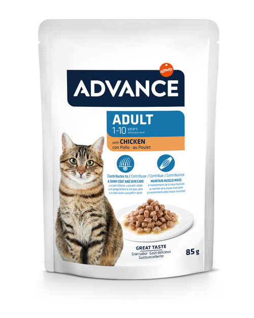 Advance Wet Adult Chicken Šlapias maistas sterilizuotoms katėms su vištiena 85G*12vnt