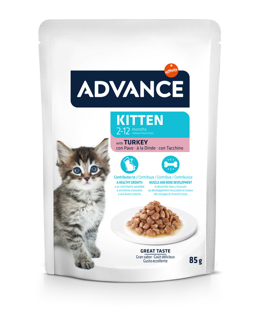 Advance Wet Kitten Turkey Šlapias maistas jaunoms katėms su kalakutiena 85G*12vnt