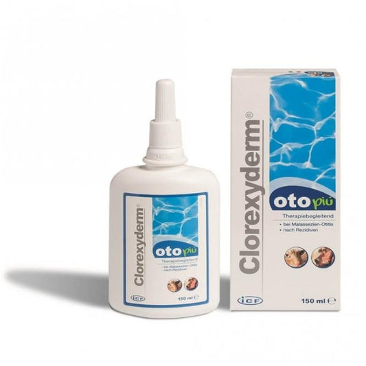 Clorexyderm OTO Piu Ausų valiklis šunims ir katėms su chlorheksidinu 150 ml