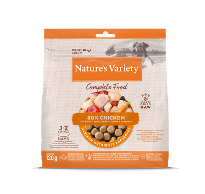 Nature's Variety Completed Mini Liofilizuoti skanėstai mažųjų veislių šunims su vištiena 120 g