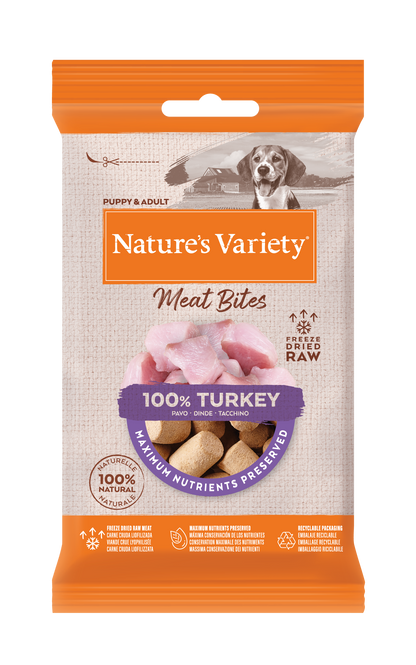 Nature's Variety Meat Bites Liofilizuoti skanėstai su kalakutiena 20 g