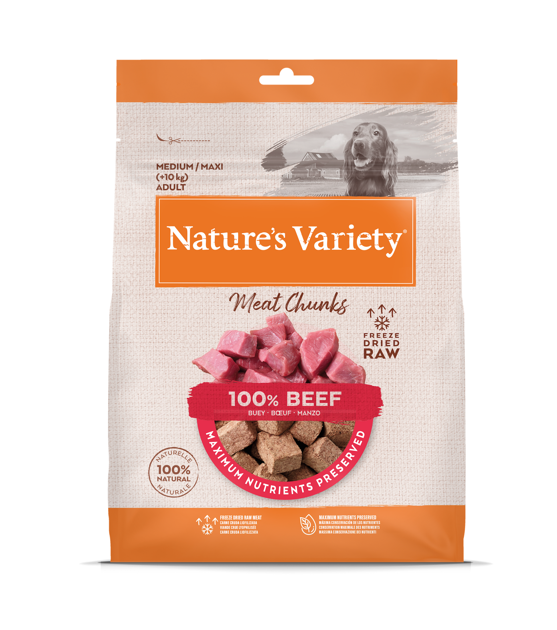 Nature's Variety Meat Chunks Liofilizuoti skanėstai su jautiena 50 g