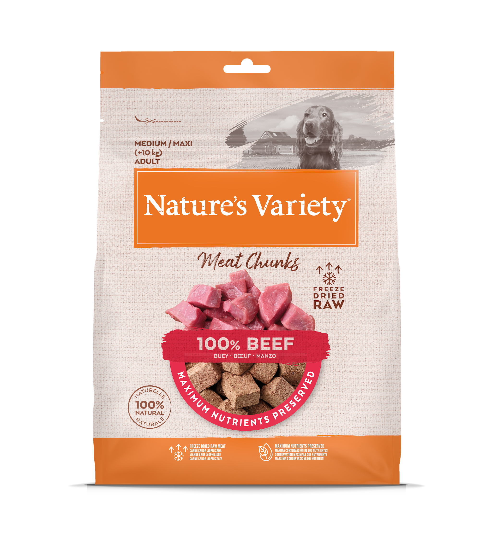 Nature's Variety Meat Chunks Liofilizuoti skanėstai su jautiena 50 g