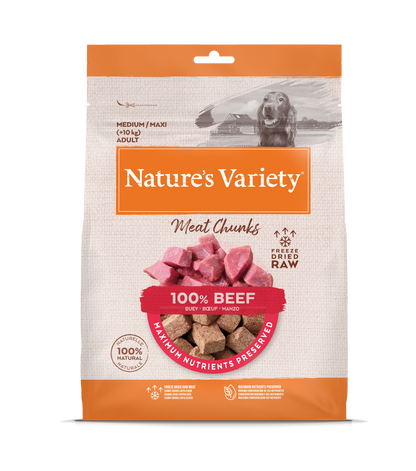 Nature's Variety Meat Chunks Liofilizuoti skanėstai su jautiena 50 g
