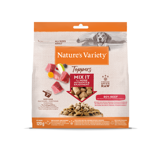 Nature's Variety Toppers Liofilizuoti skanėstai šunims su jautiena 120 g