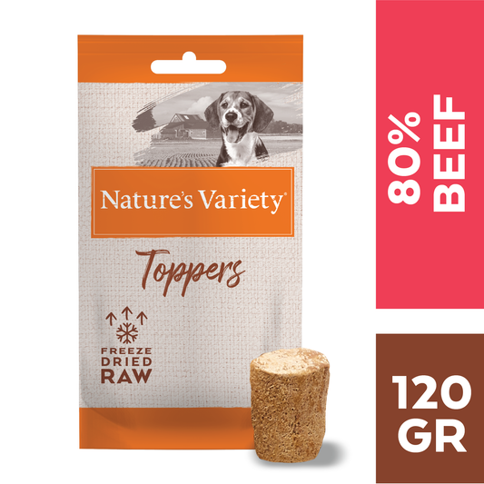 Nature's Variety Toppers liofilizēti kārumi suņiem ar liellopu gaļu 120 g