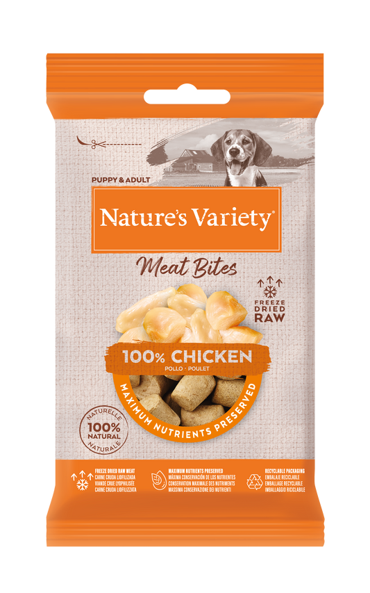 Nature's Variety Meat Bites Liofilizuoti vištienos kąsneliai šunims 20 g