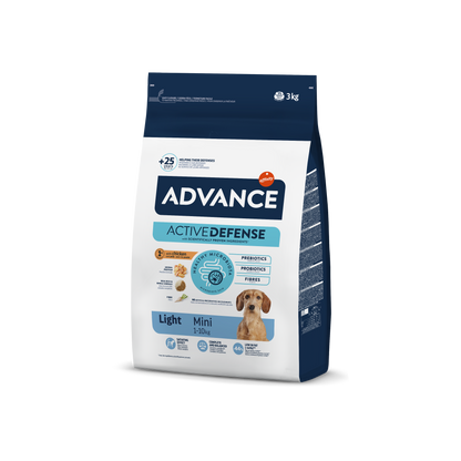 Advance Mini Light Sausas maistas mažųjų veislių šunims linkusiems priaugti svorio 3 kg