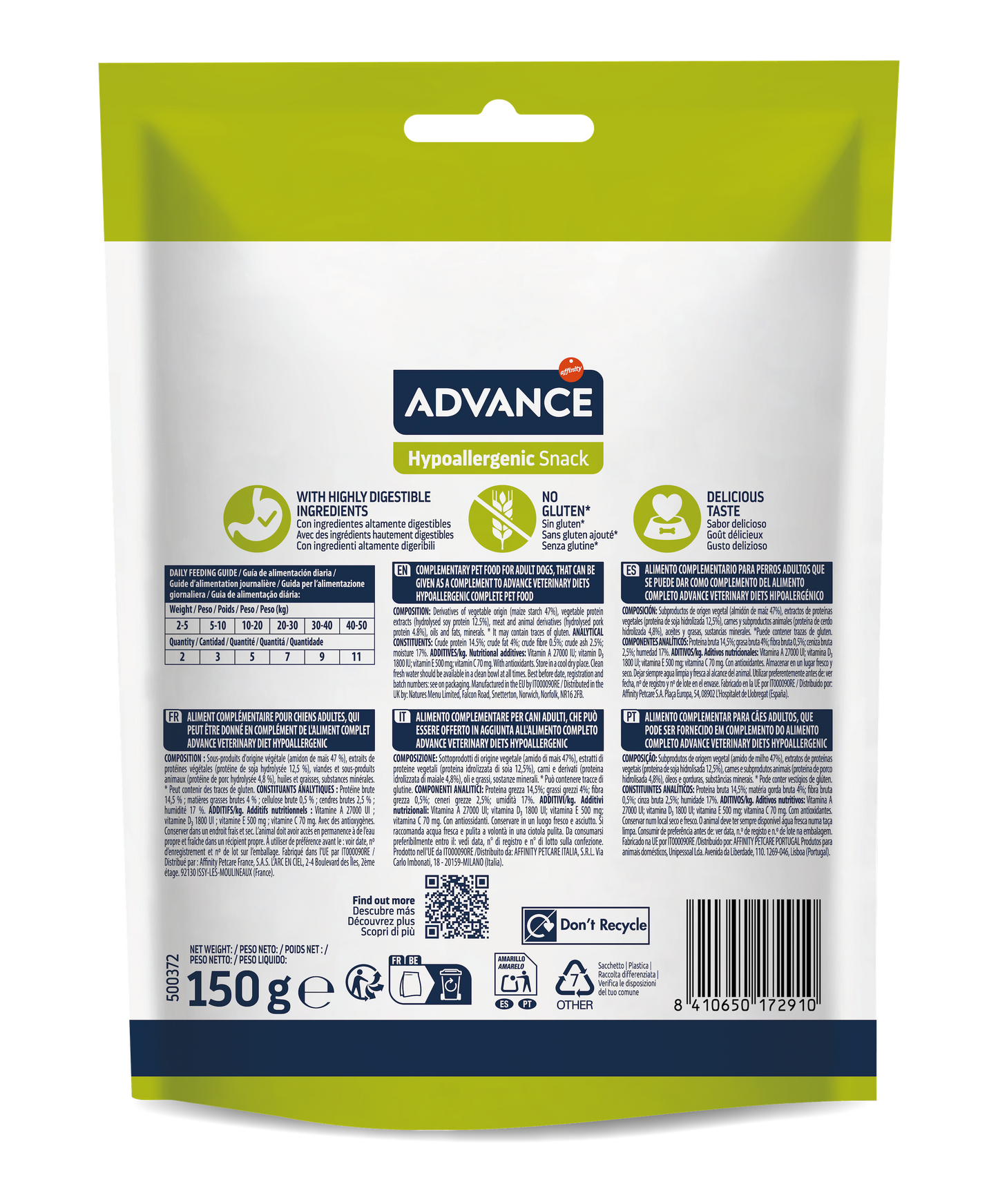 Advance Hypoallergenic Snack Skanėstai alergiškiems šunims 150 g
