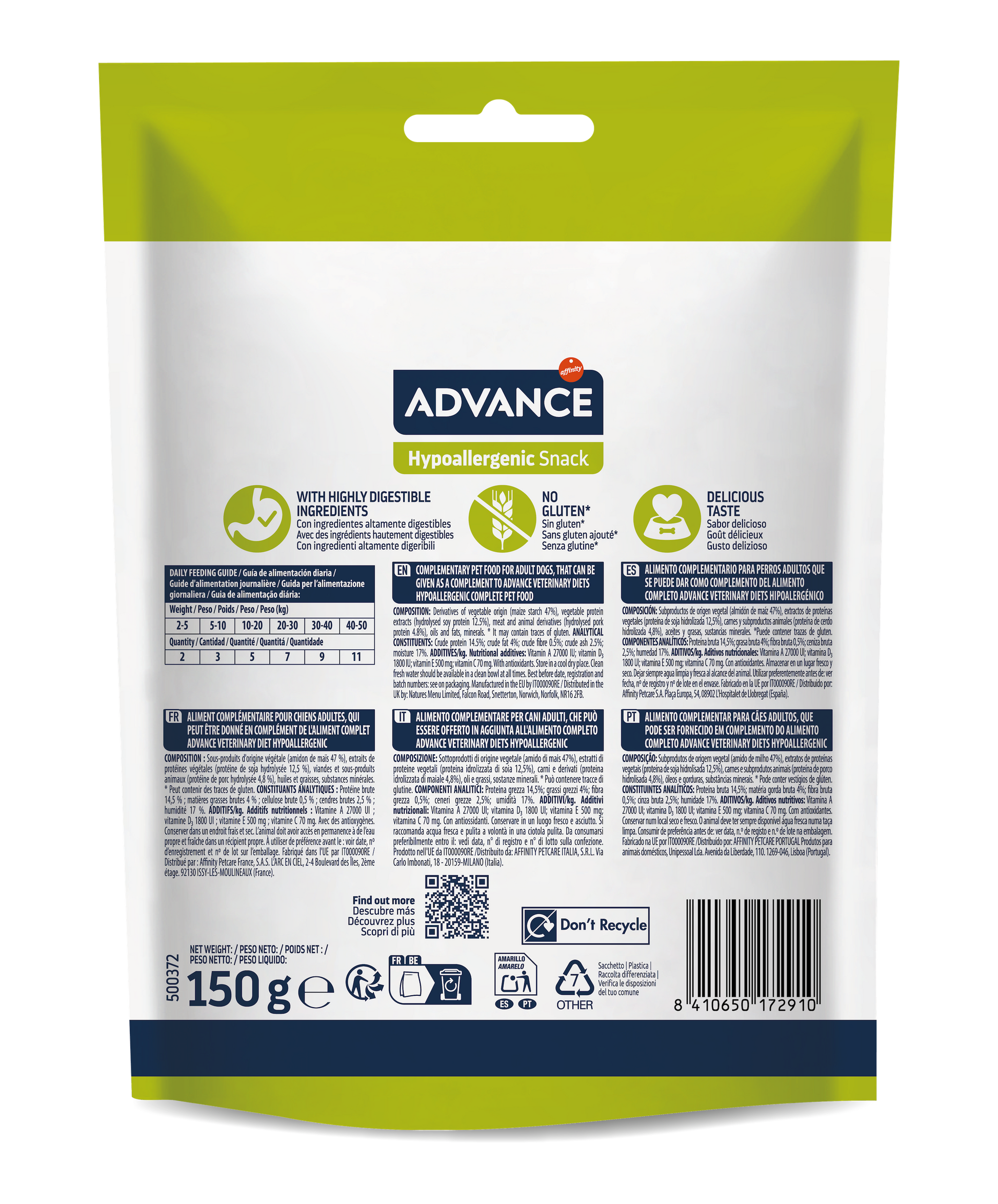 Advance Hypoallergenic Snack Skanėstai alergiškiems šunims 150 g