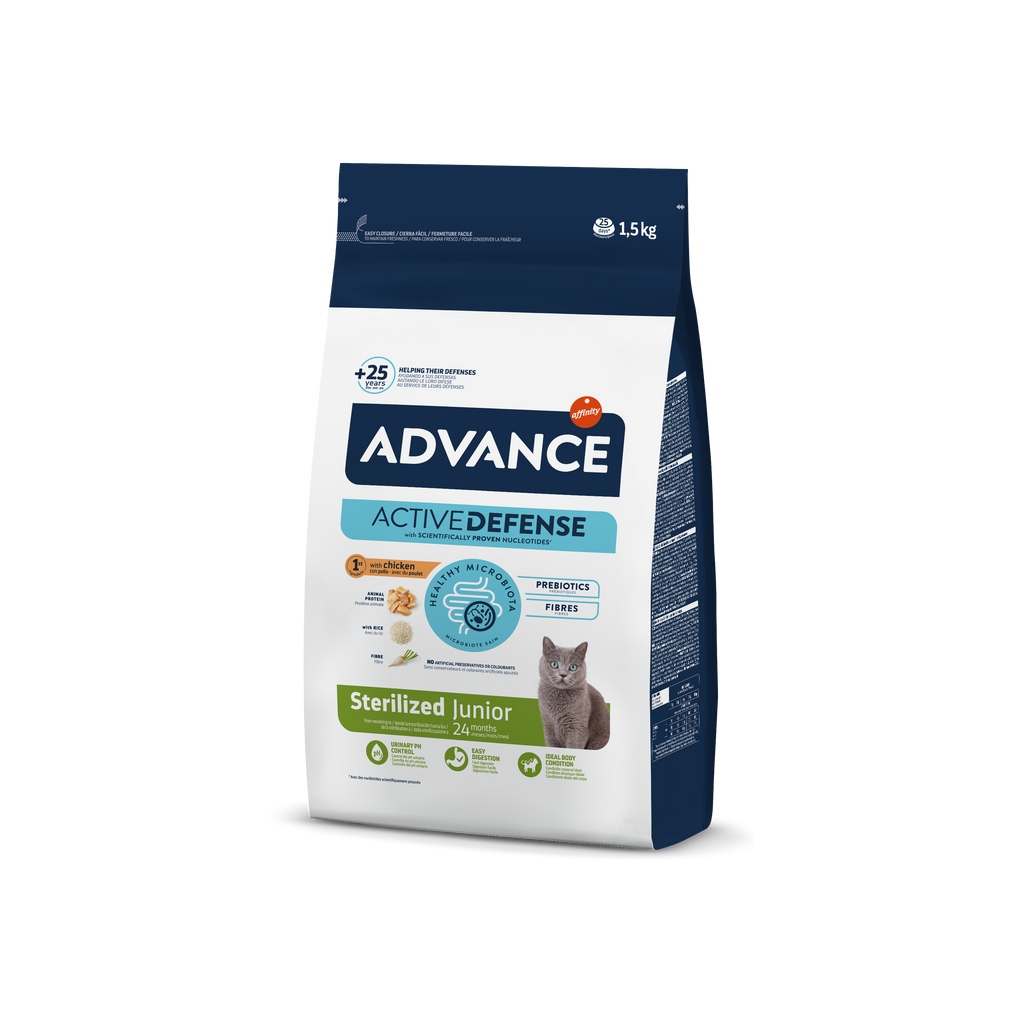 Advance Junior Sterilized Sausas maistas sterilizuotoms jaunoms katėms 1,5 kg