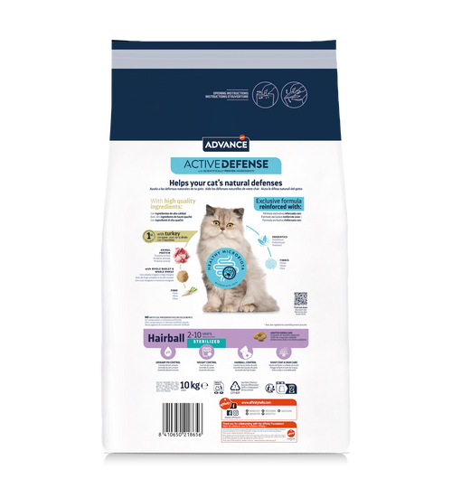 Advance Sterilized Hairball Sausas maistas sterilizuotoms katėms nuo plaukų gumuliukų 10 kg